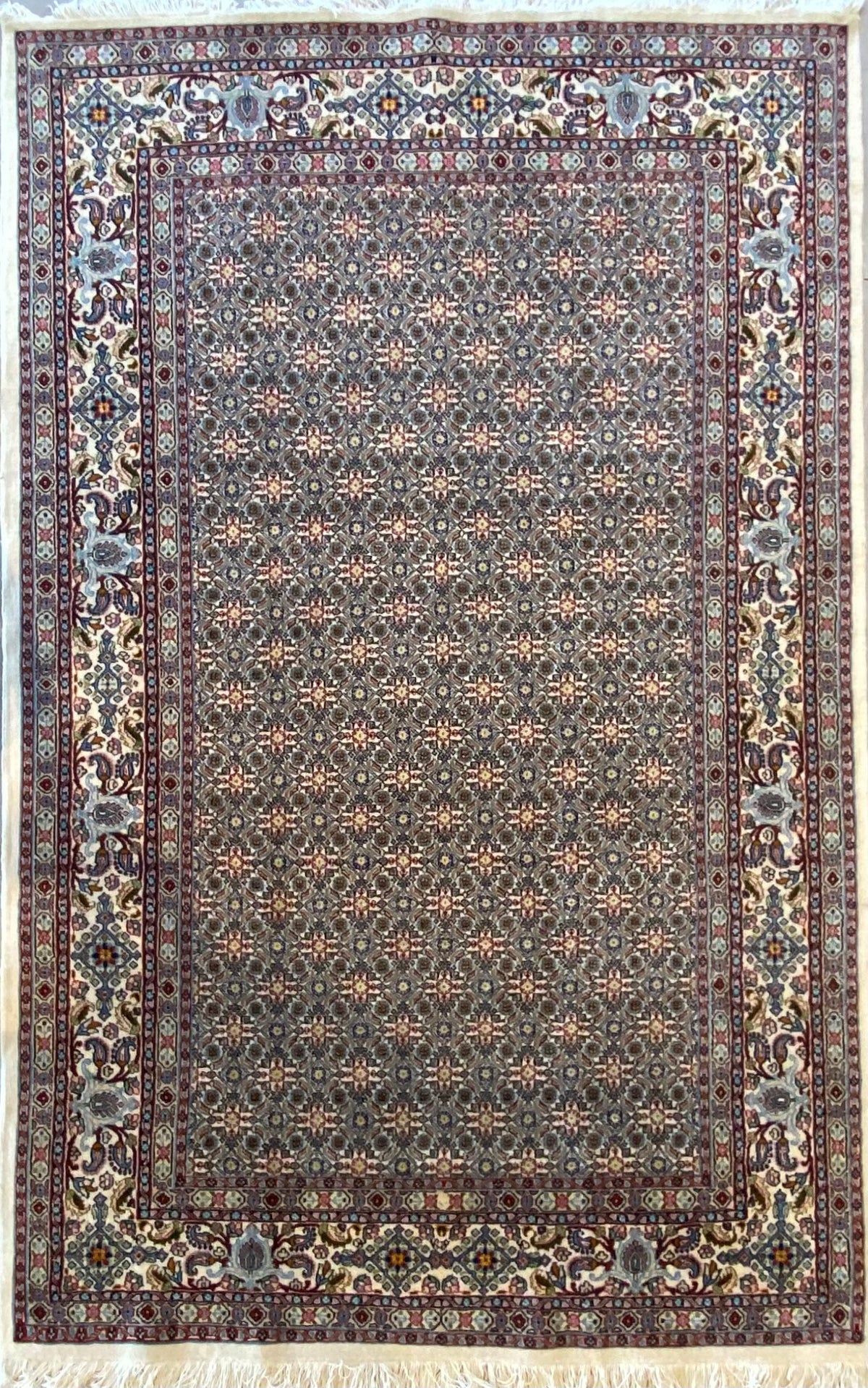 Birjand Mahi (Herati) Persian Rug with Silk Inlay (Ref:N25)– Persian ...
